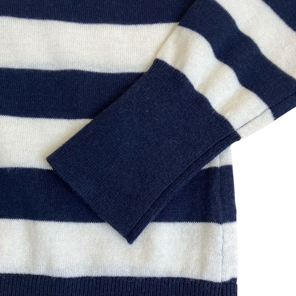 J. Crew Scallop Trimmed Pullover Striped Sweater Wool Blend Nautical NWT Sz XS - Picture 10 of 15